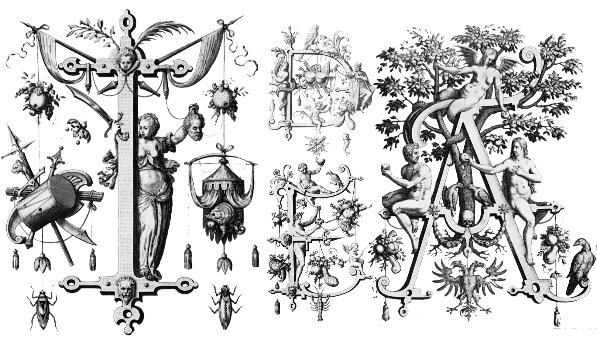 the letters IDEA, ornamented
