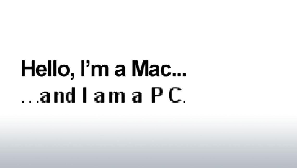 Hello I’m a Mac font ad Hello I’m a Mac font rendering