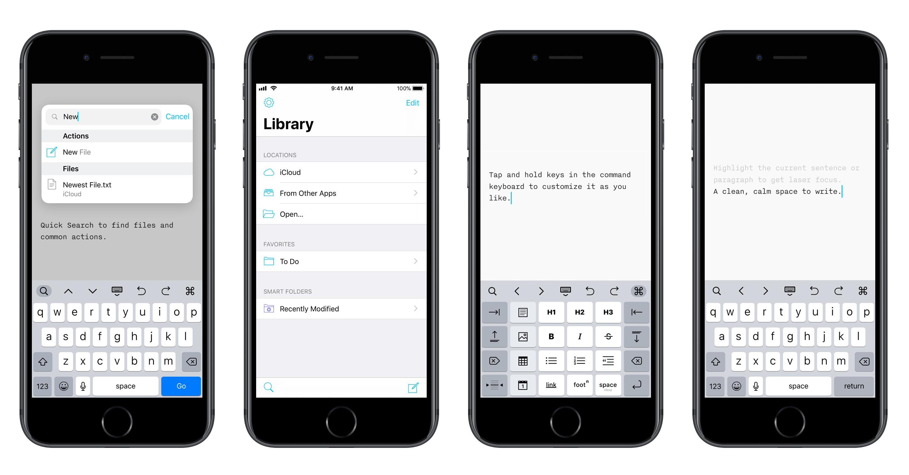 locate a specific word in ia writer app