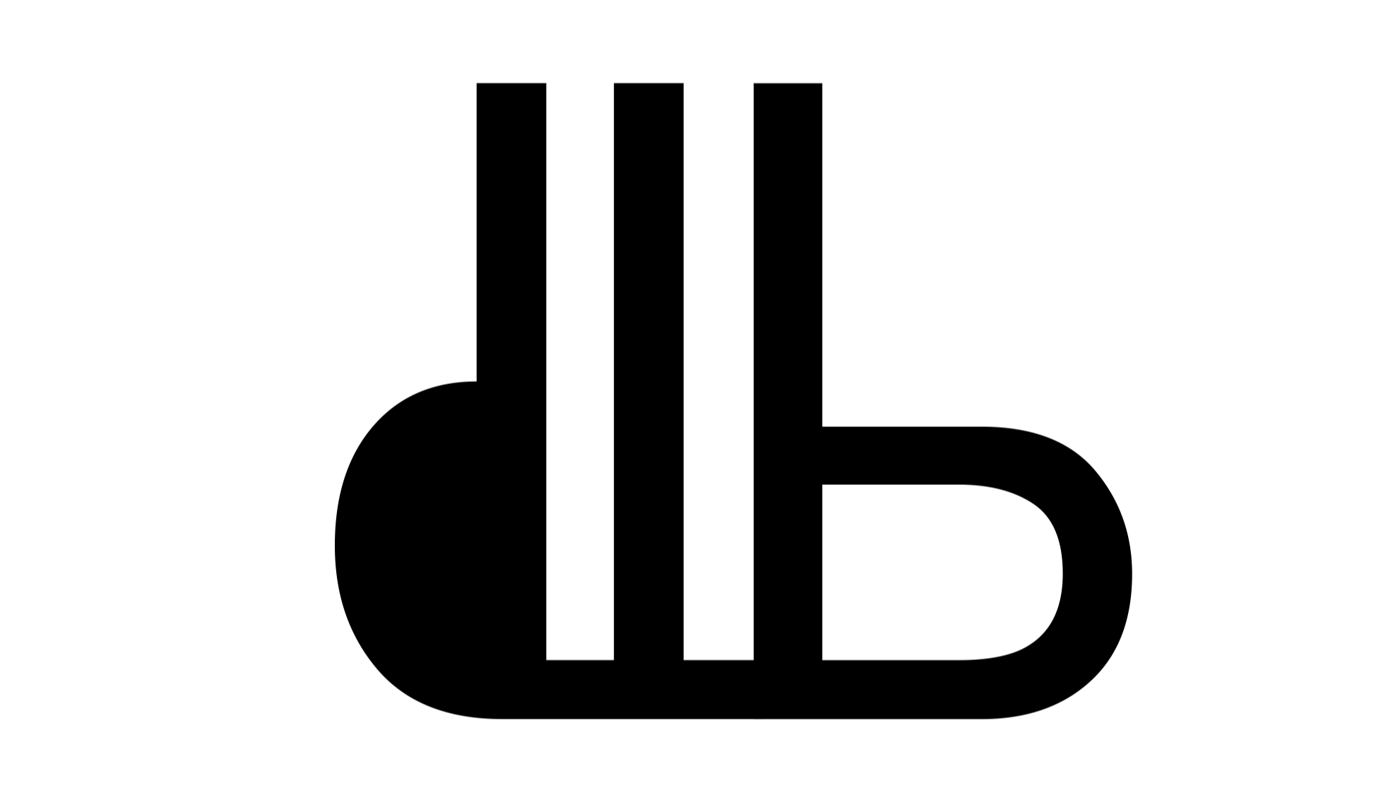 P and paragraph sign (pilcrow) on its head