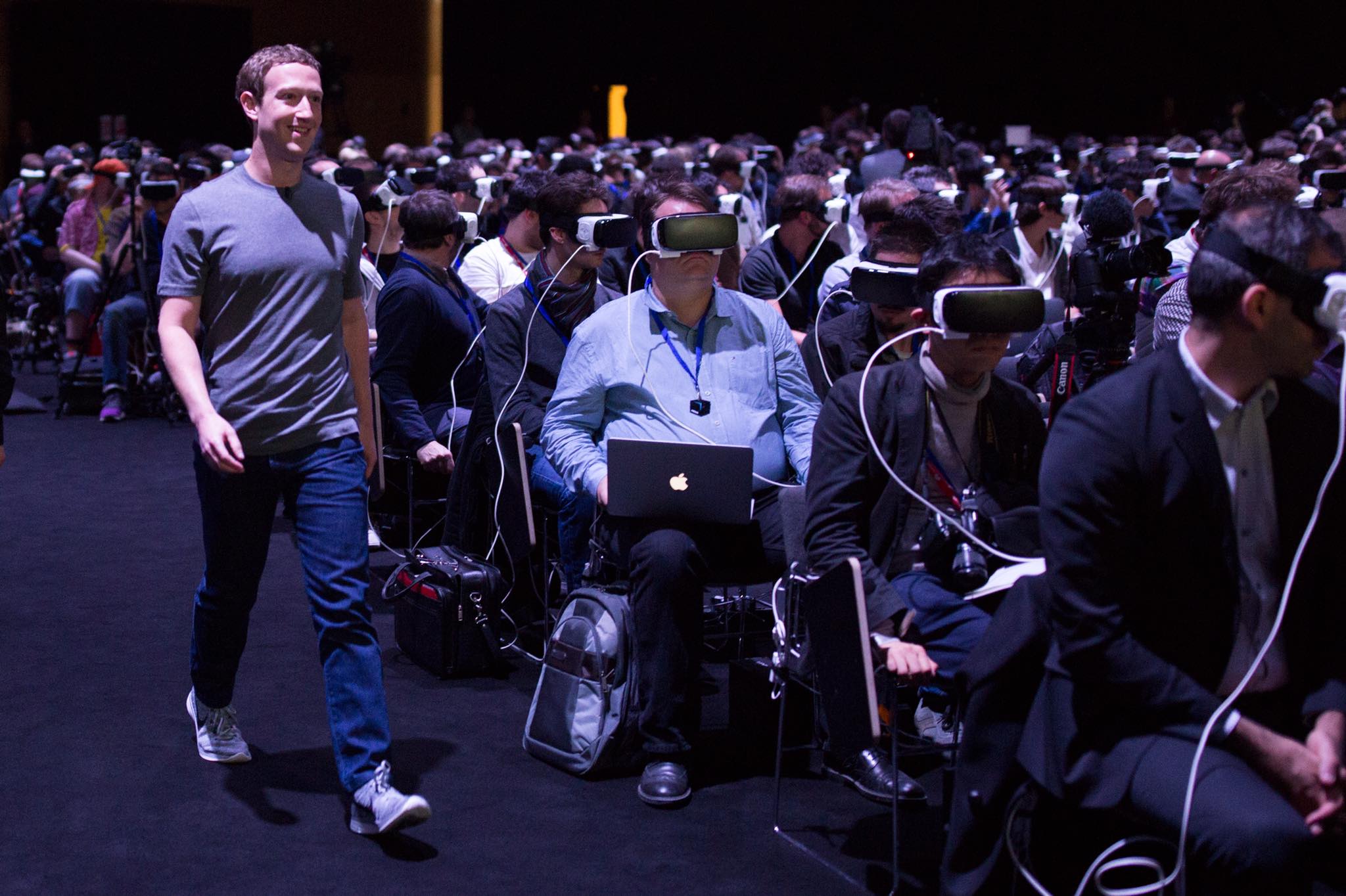 Take the power back? Mark Zuckerberg crossing a room where everyone wears VR goggles
