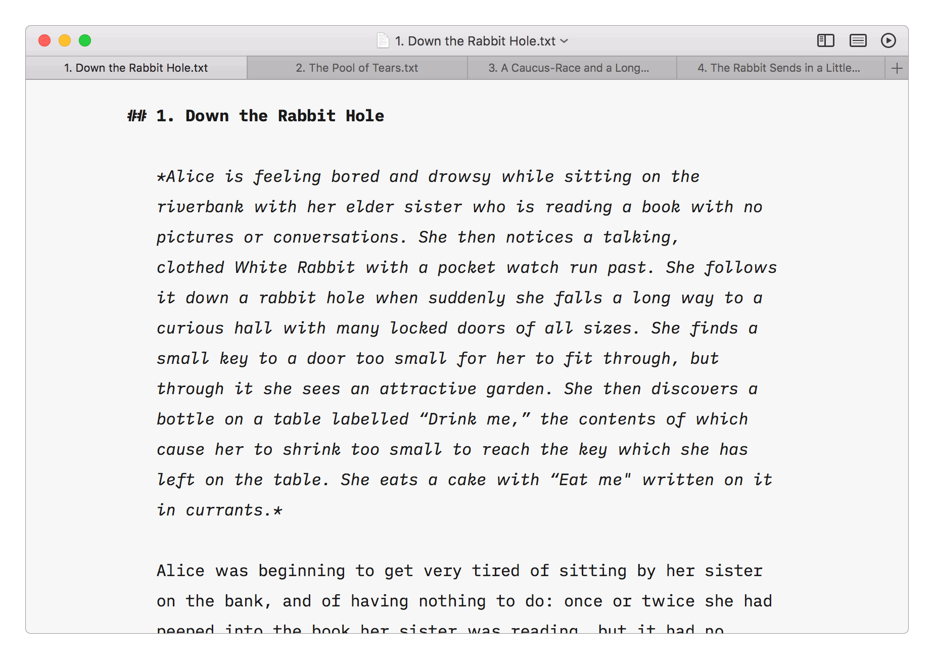 iA Writer for Mac OS 4_2 with tabs