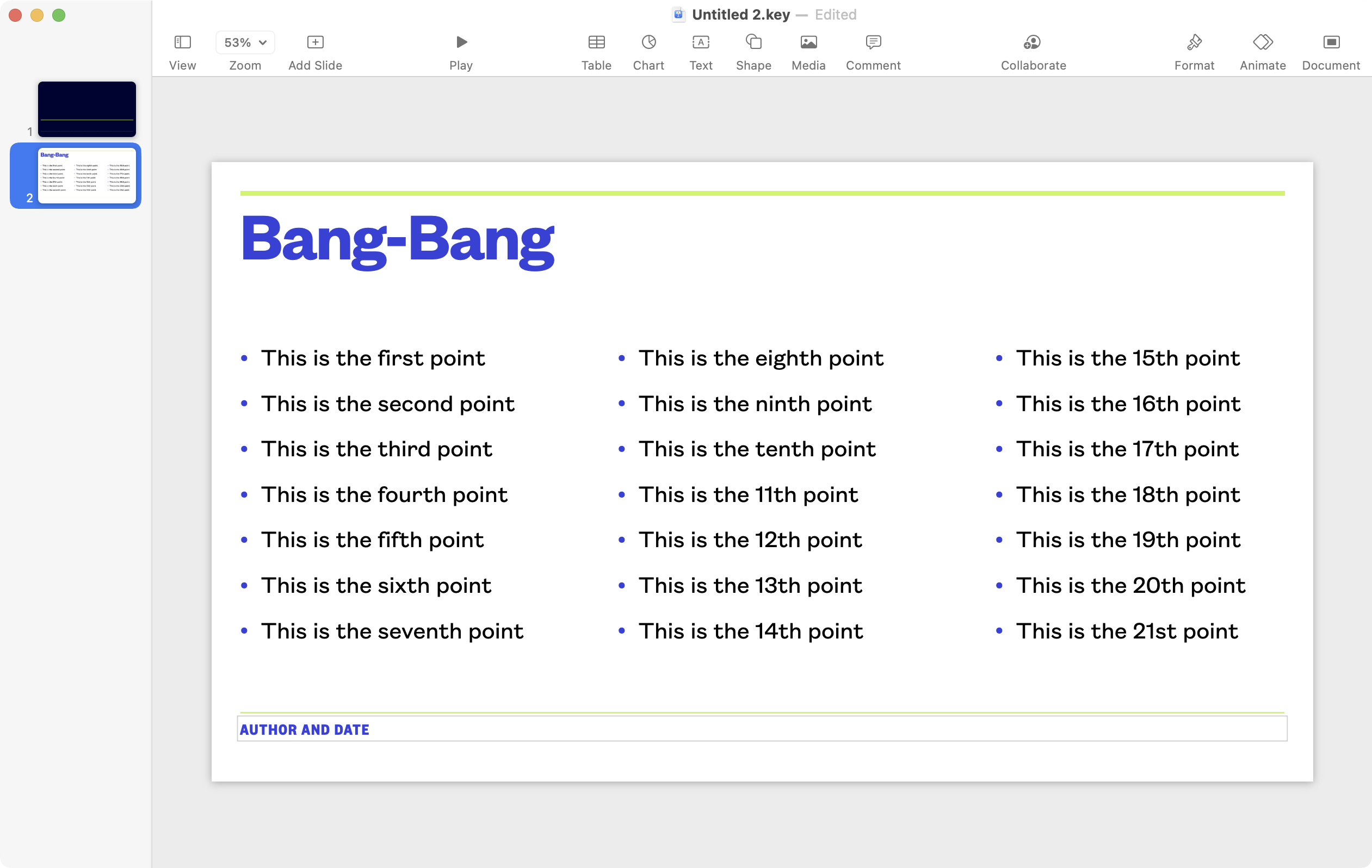 Filling your slides with bullet points is a safe way to lose people's attention.