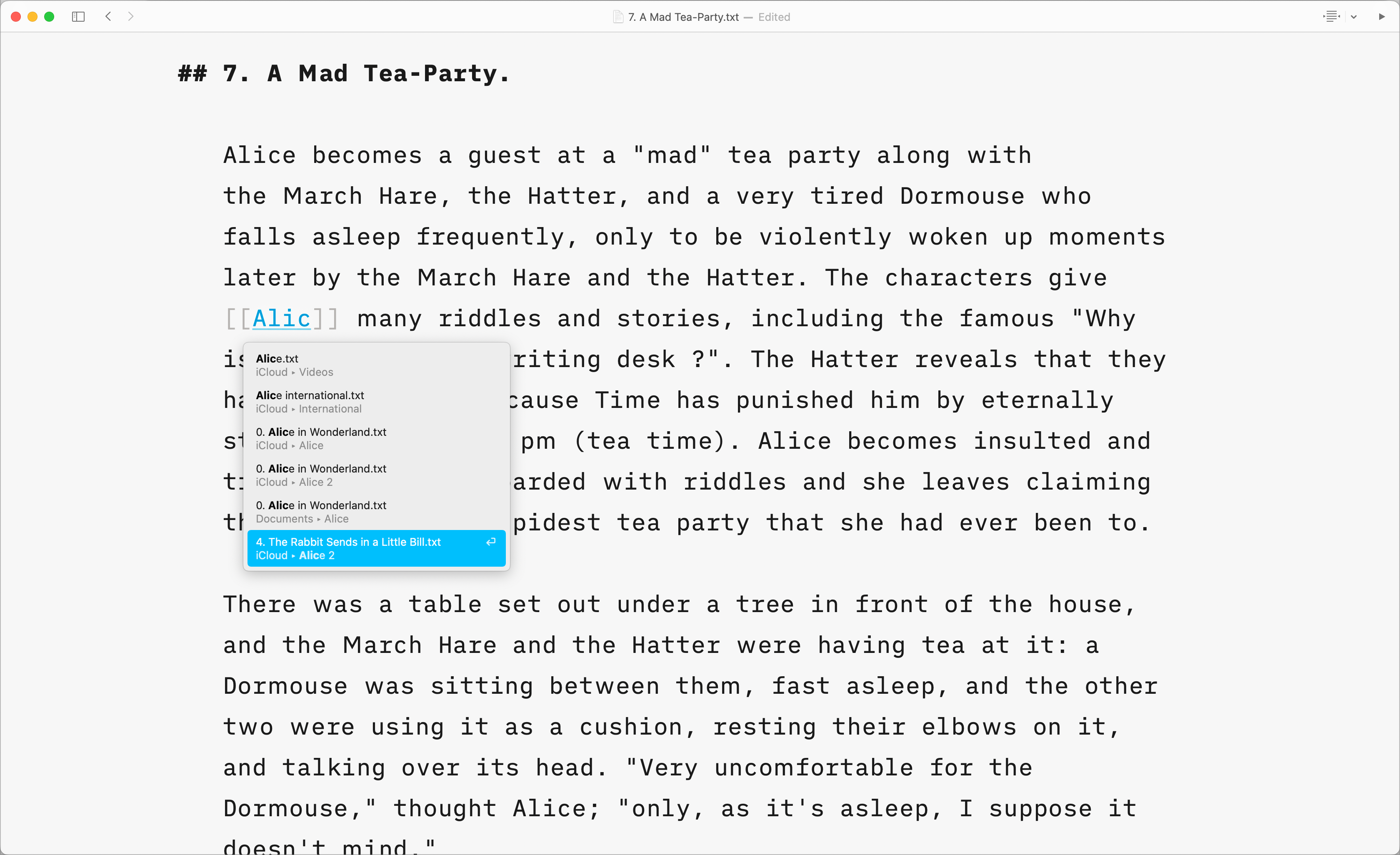 The Mad Tea Party, Alice in Wonderland Wiki