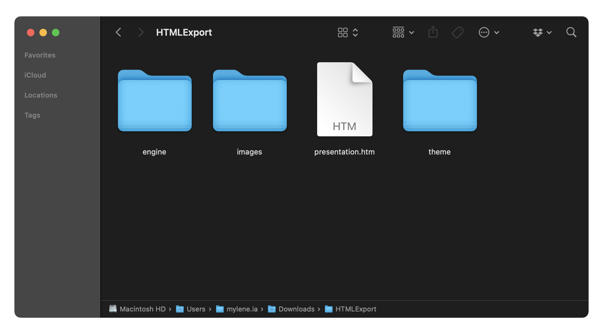 html export presentation