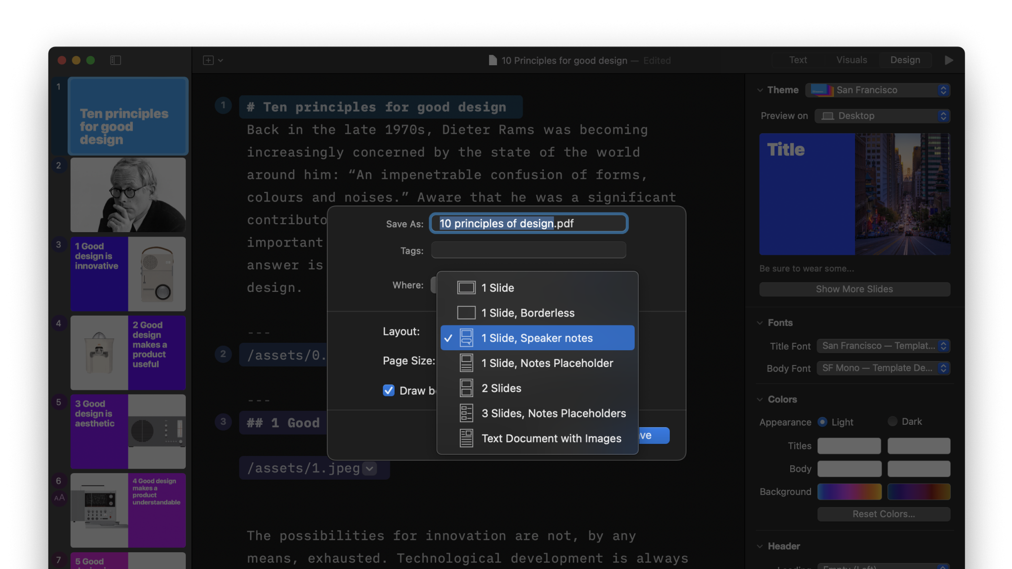 html export presentation