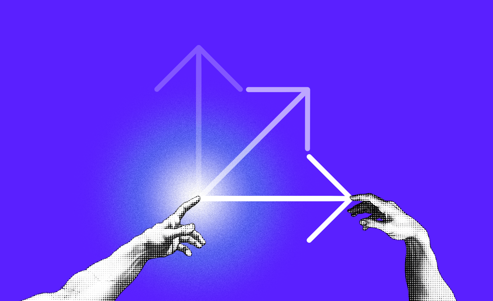 sharing two hands three-arrows