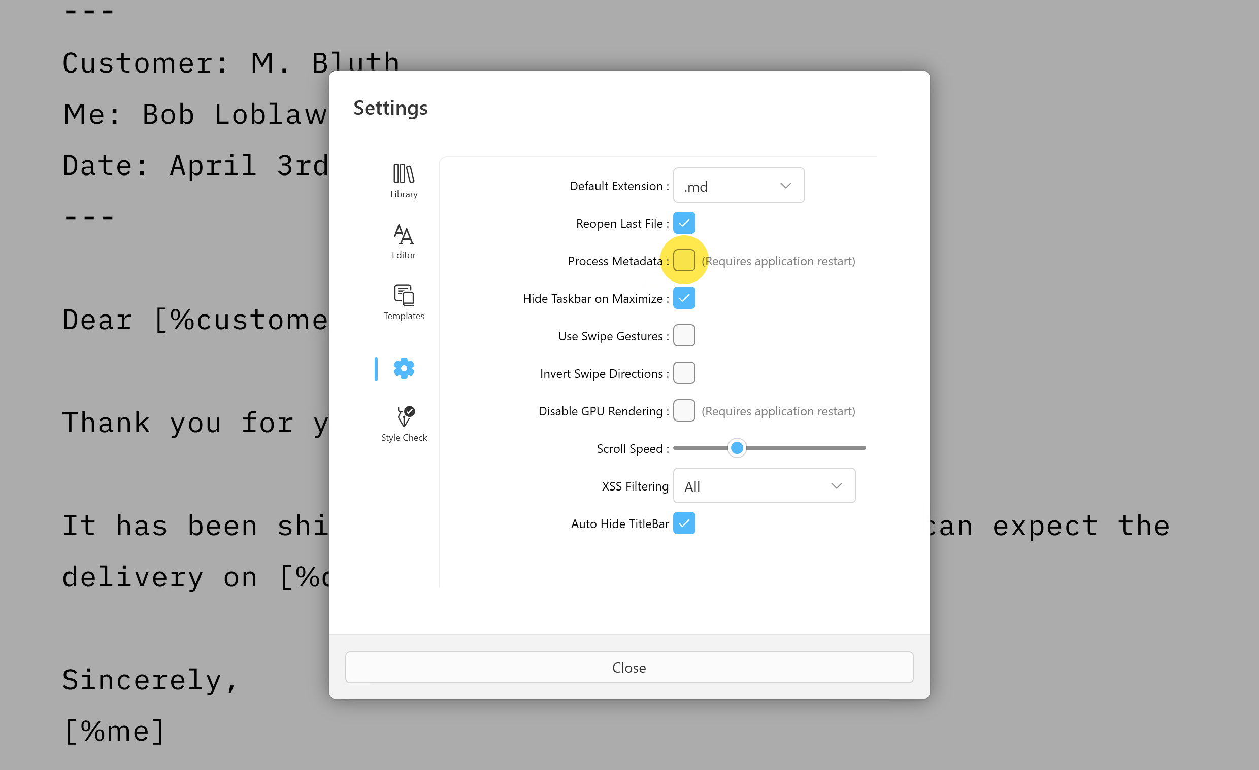 iA Writer for Windows metadata