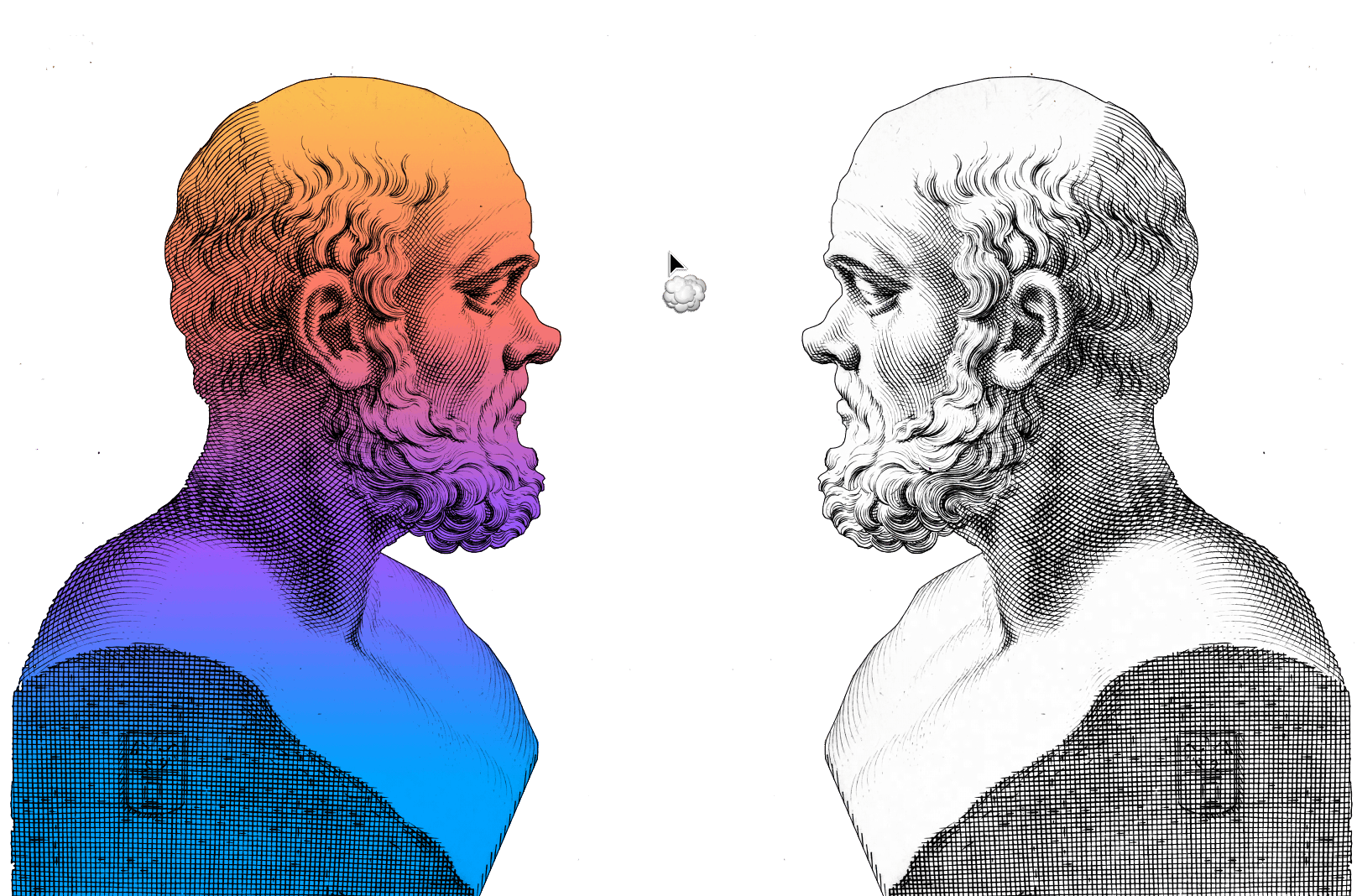 Double Socrates with Poof cloud pointer