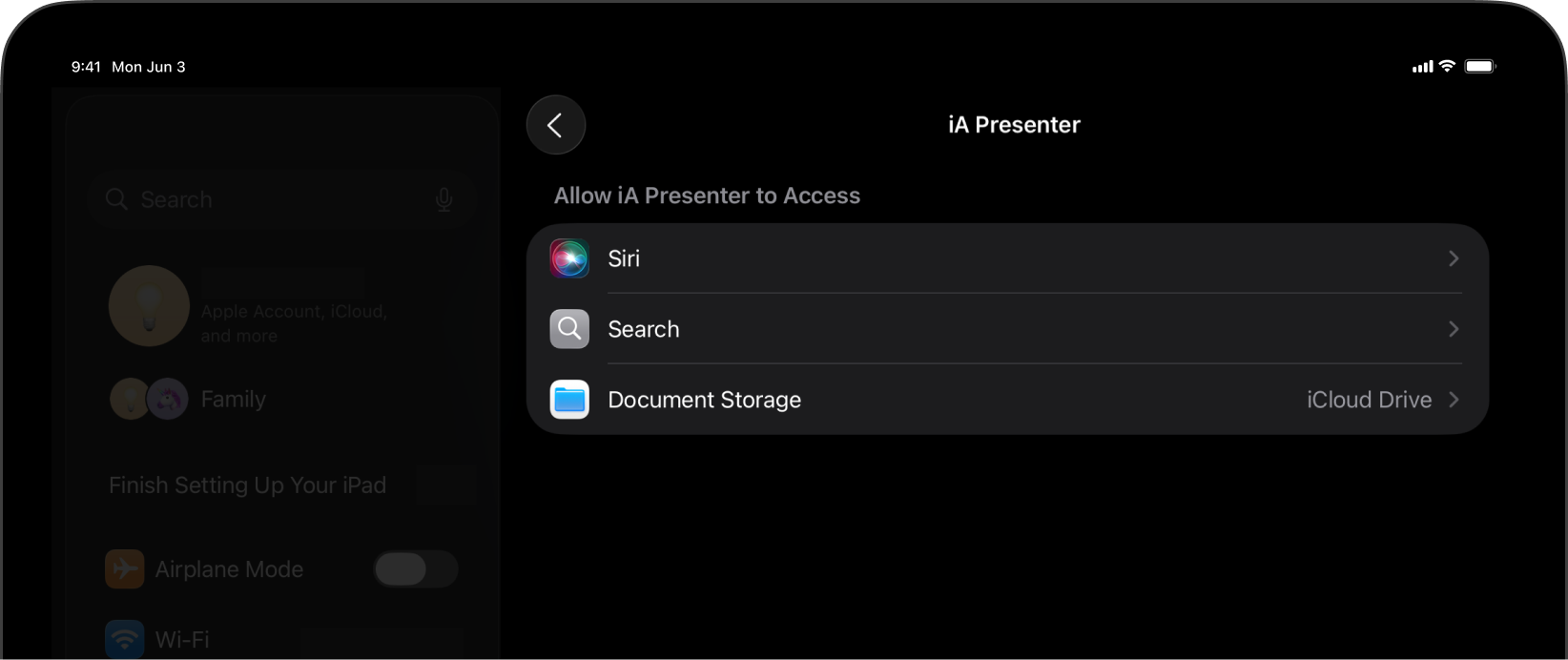 Screenshot of the More Settings Menu Settings options