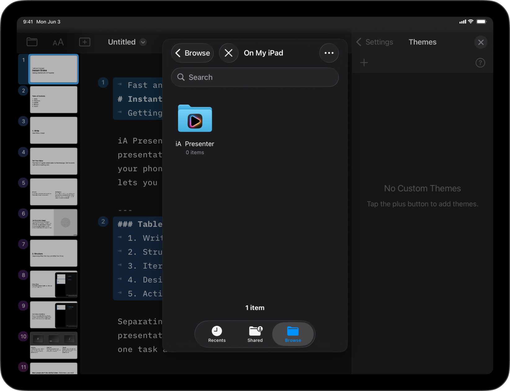 Screenshot of the Theme Menu Settings options