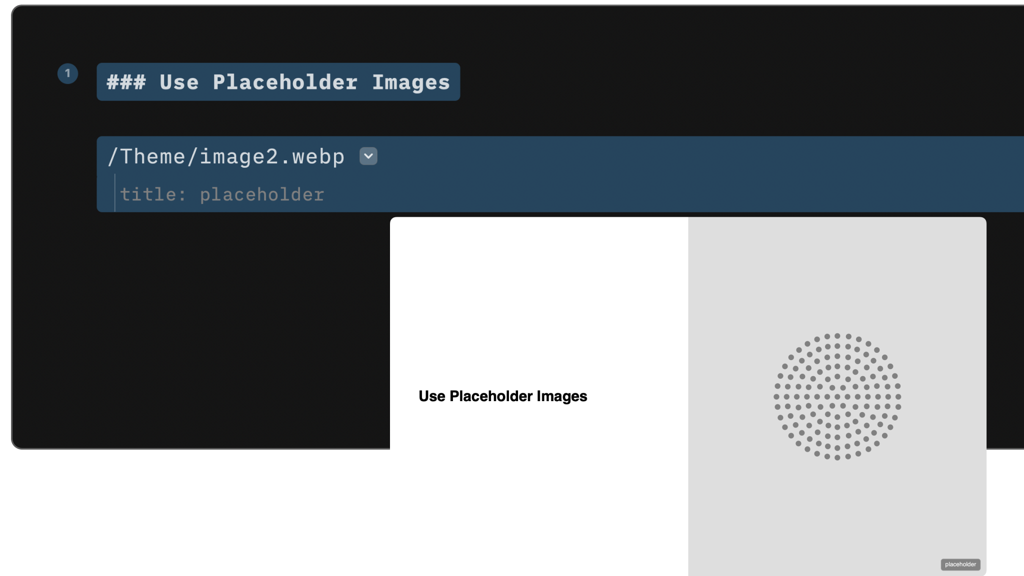 A title and an image in the same slide, in different cells.