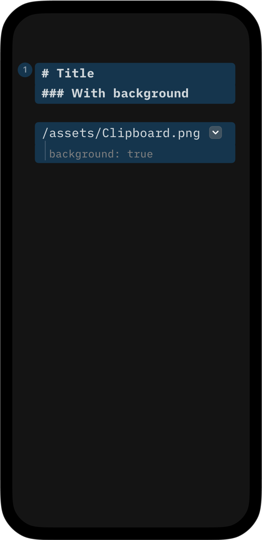 An image with the background class added in the Editor, and in a different cell a Title and subtitle.