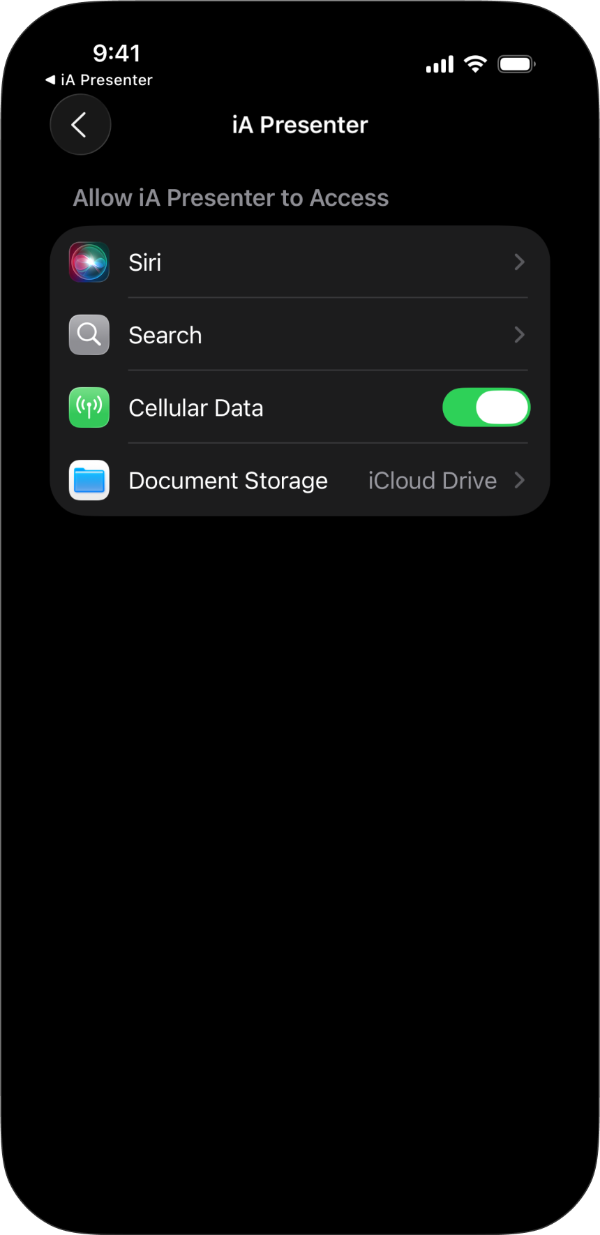Screenshot of the More Settings Menu Settings options