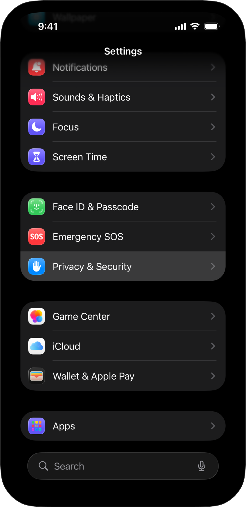 Screenshot of the iOS Settings, Privacy and security, to share analytics with developers.
