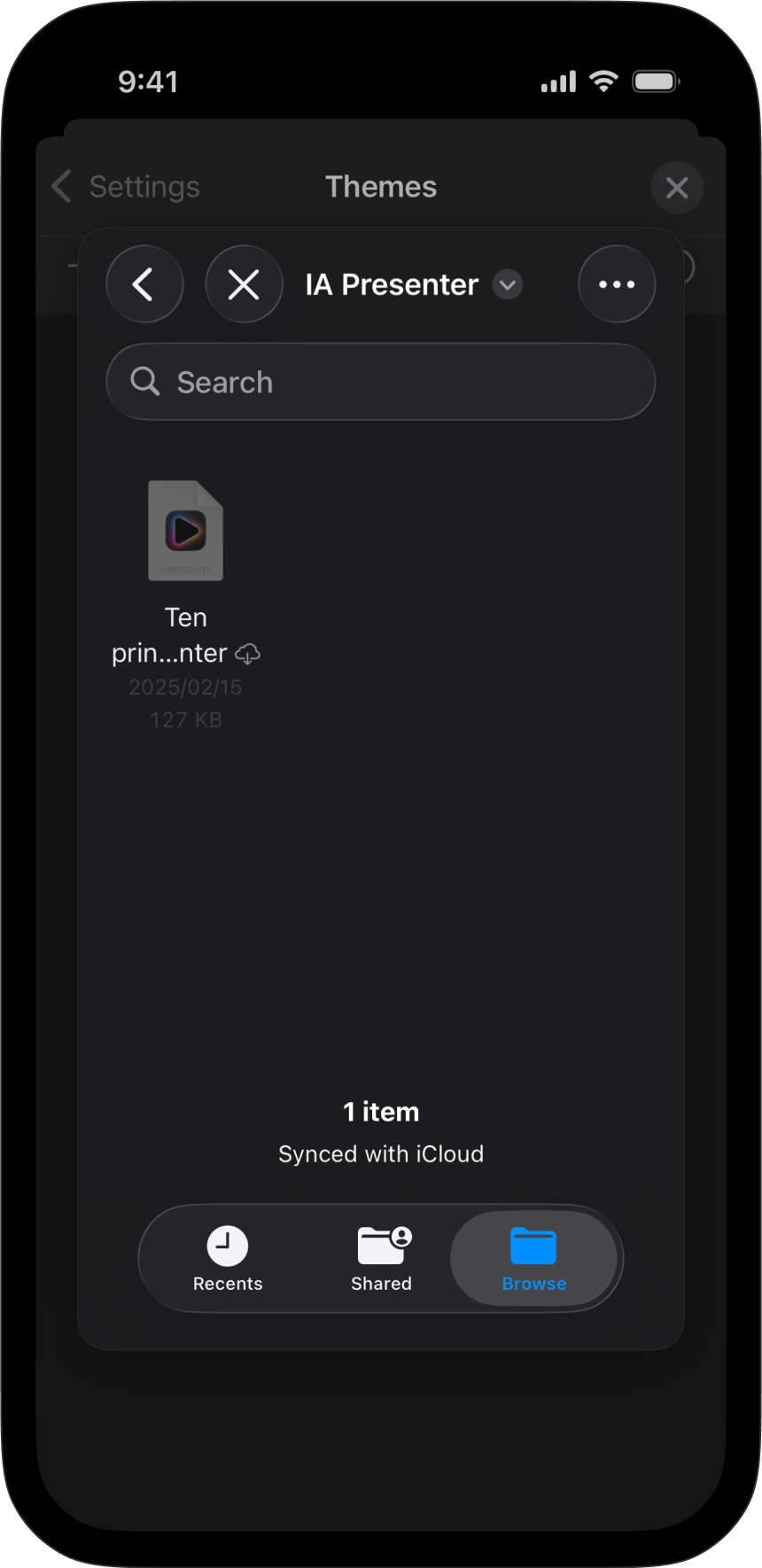 Screenshot of the Theme Menu Settings options