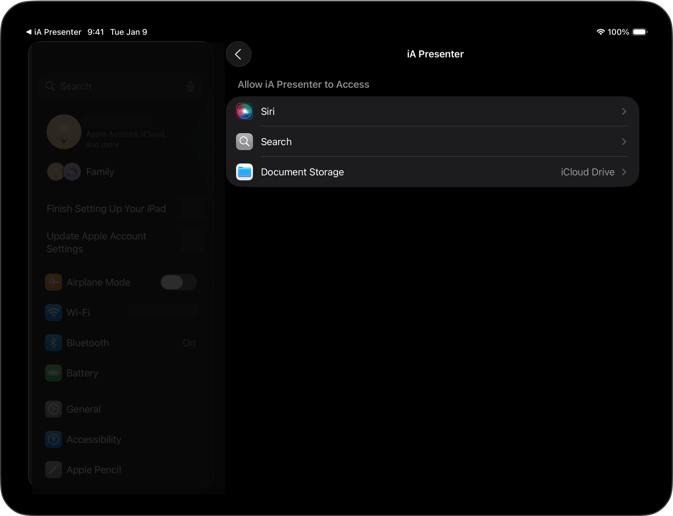 Screenshot of the More Settings Menu Settings options