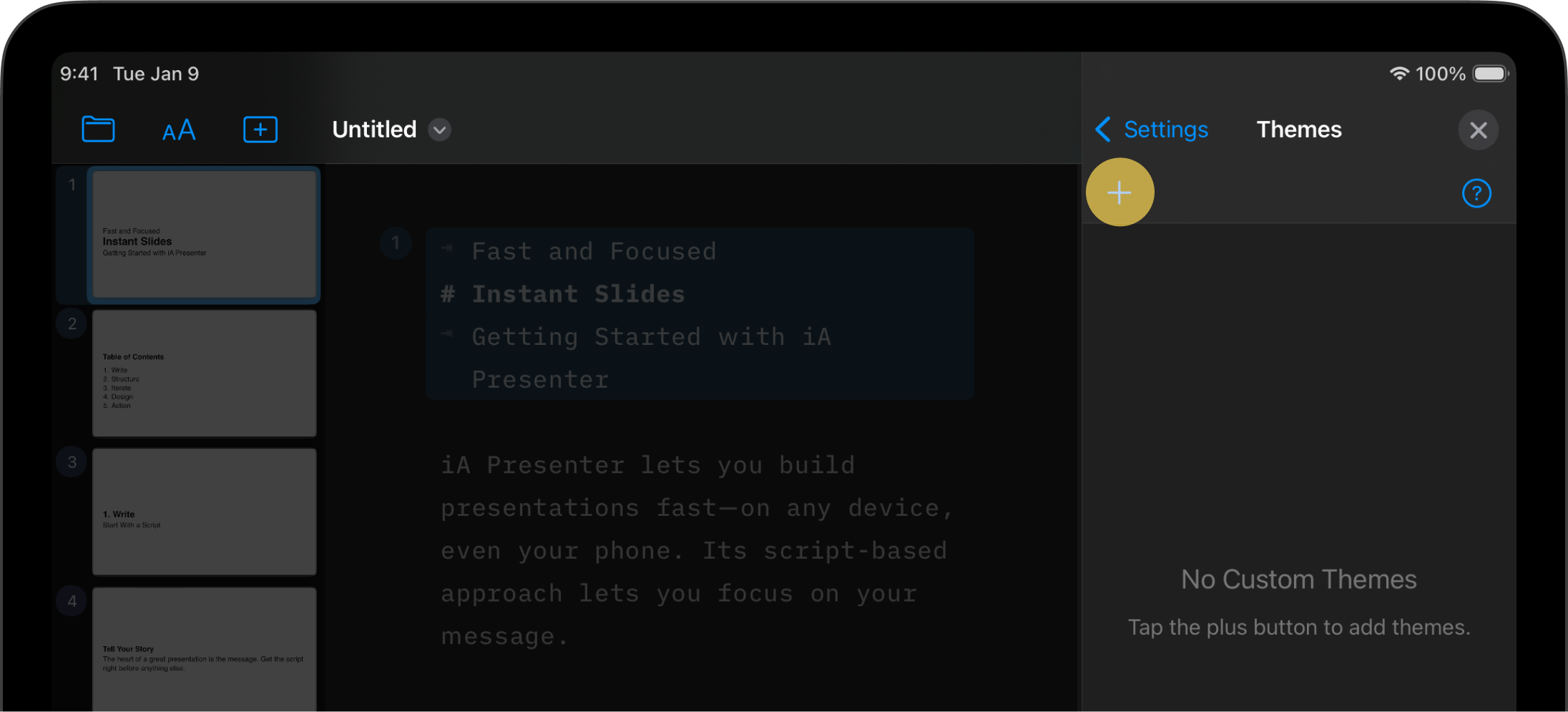 Screenshot of the Theme Menu Settings options