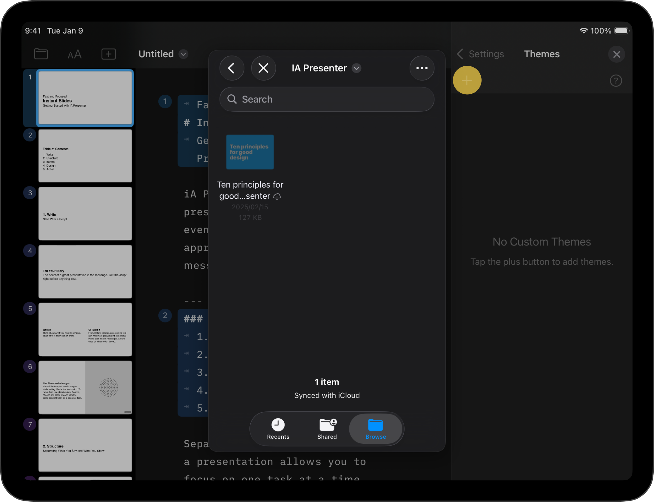 Screenshot of the Theme Menu Settings options