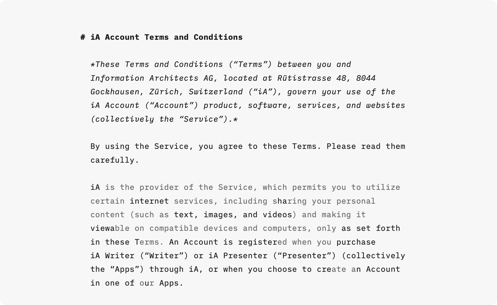 iA Authorship reference
