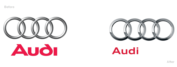 Audi Logo, Before and After
