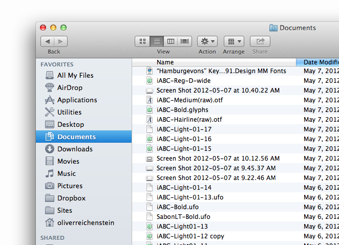 OS X default folders