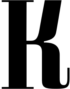 Capital K., from the Quirinus Bold typeface