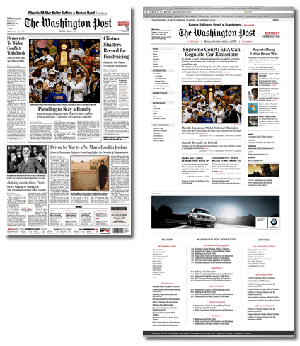 Washington Post print edition compared to wiki-based concept