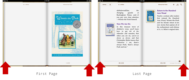 iBooks first page vs last page