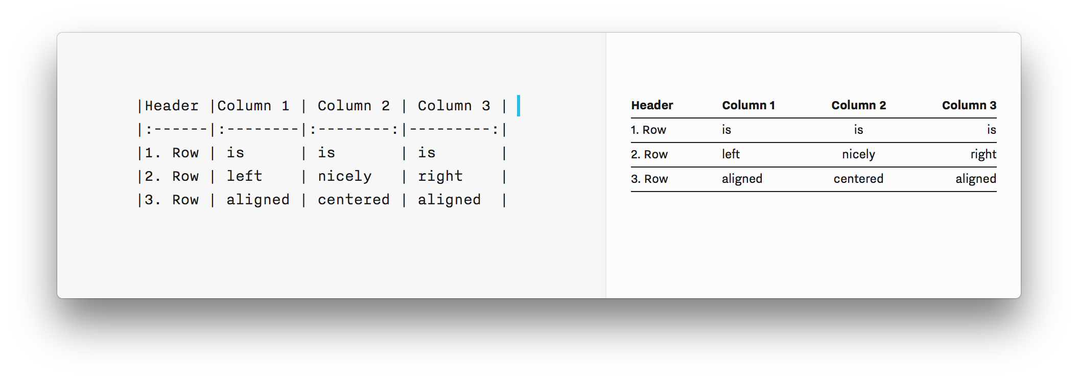 r markdown manual table