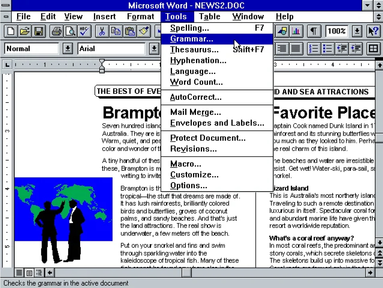 MS Word for Windows 3.1 app window circa 1993