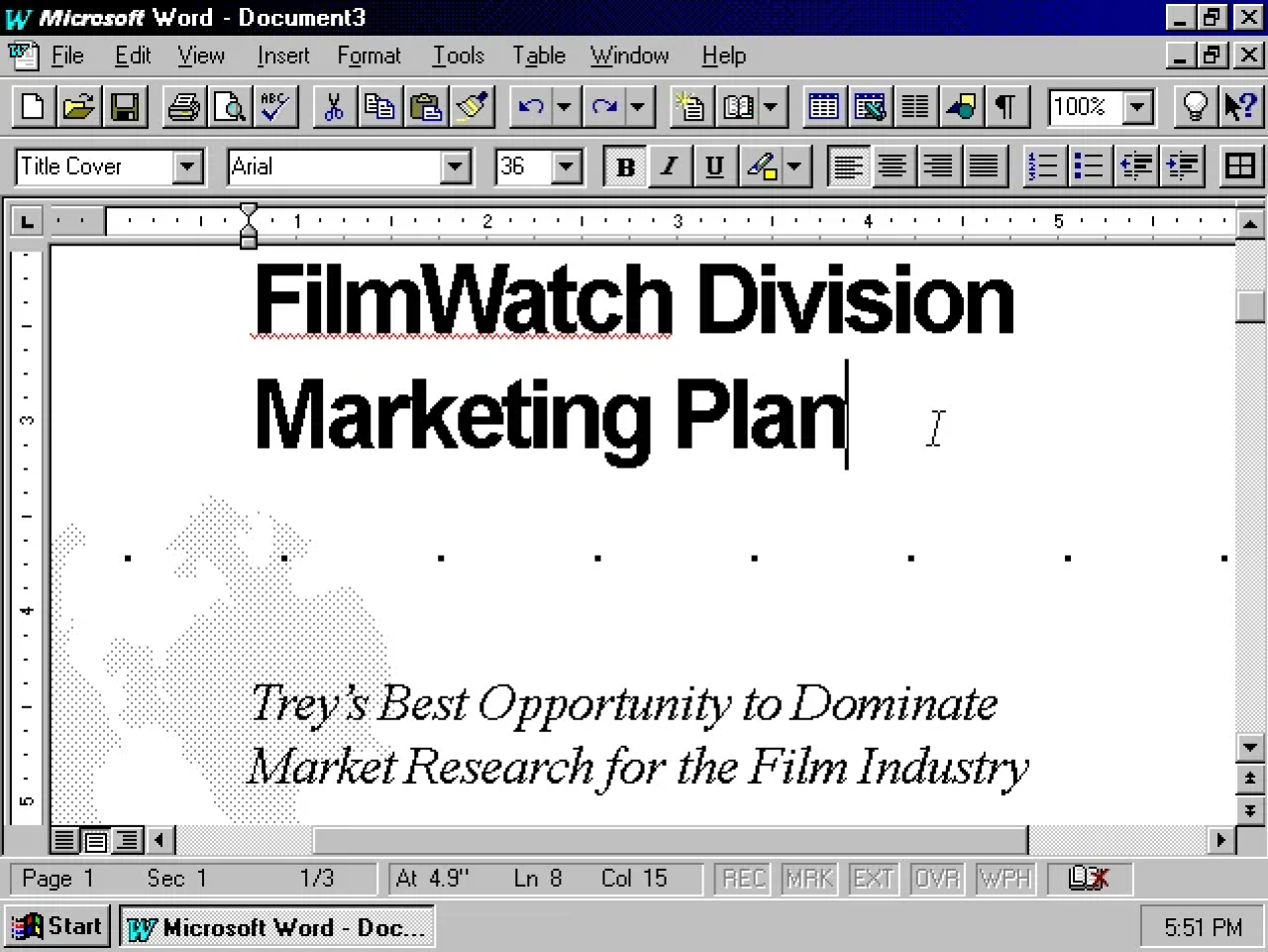 MS Word app screen circa 1995